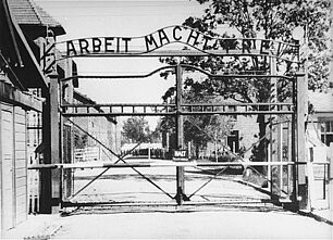 View of the entrance to the main camp of Auschwitz (Auschwitz 1)