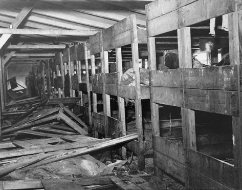 Survivors in a barracks in Bergen-Belsen at liberation.
