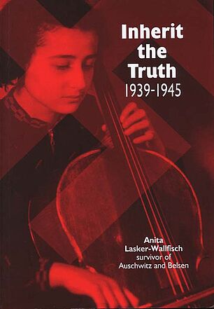 Photo of young Anita Lasker-Wallfisch playing cello.